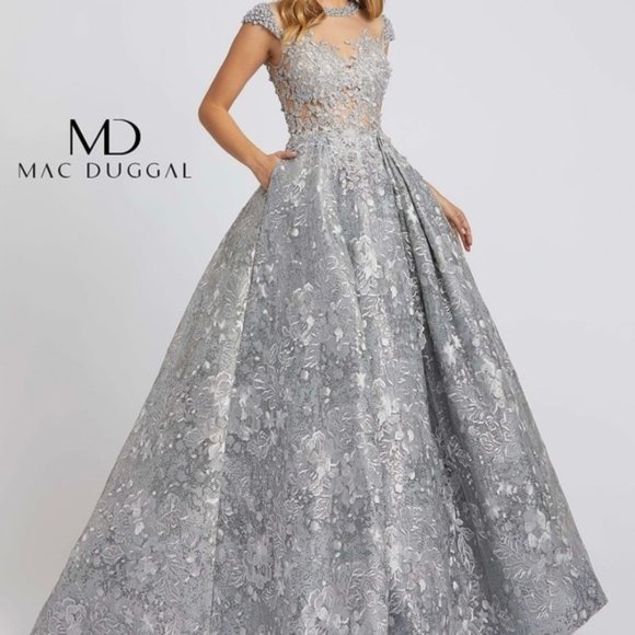 Mac Duggal Platinum Ball Gown - Picture 1 of 5